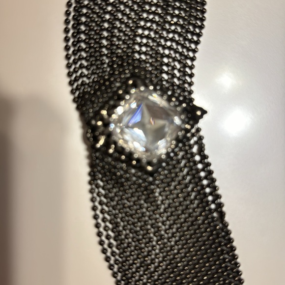 Sergio Gutierrez SG Liquid Metal 7” Bracelet With Swarovski Stone Authentic - Picture 2 of 2